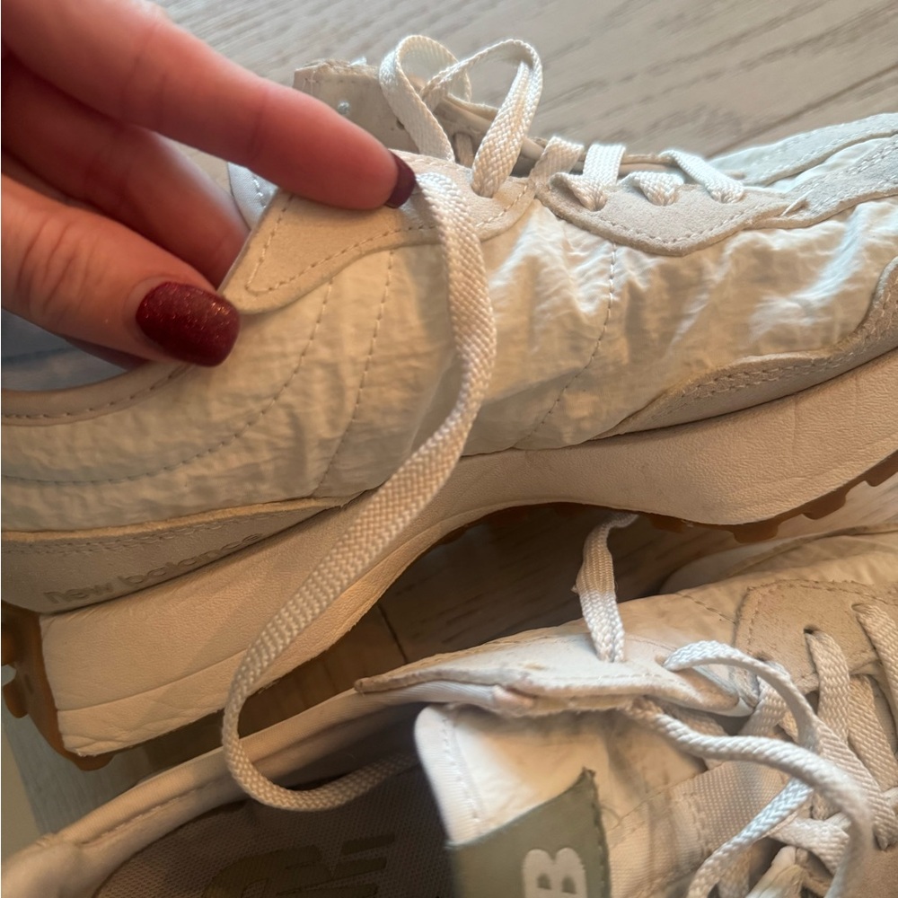 New Balance Women's Cream and Gray Sneakers - Picture 7 of 9